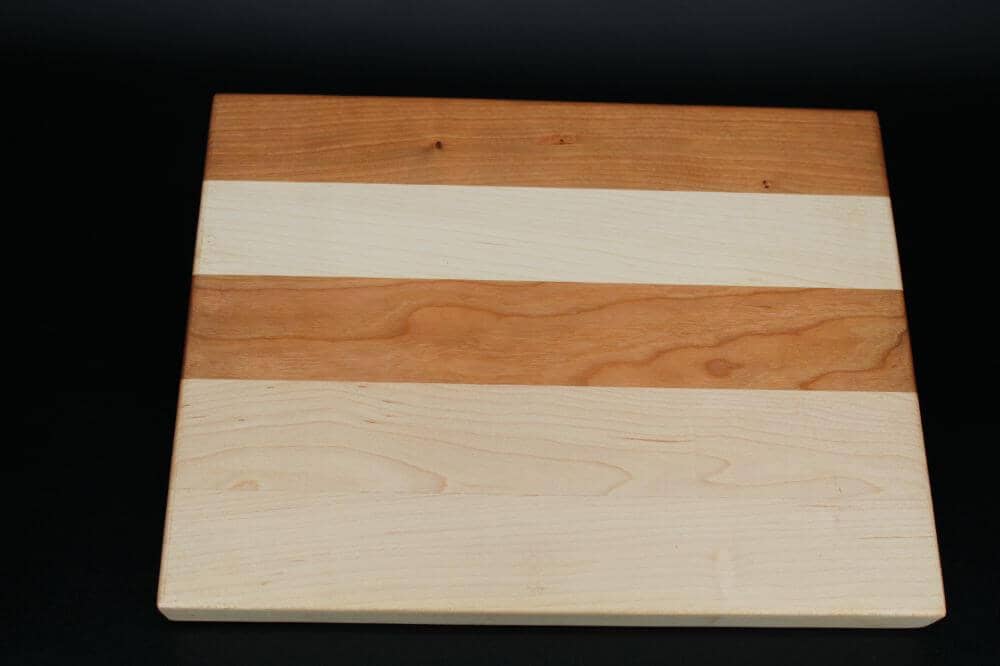 Maple Cutting Board with Cherry Center and Top